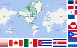 flags of north america (not including America)