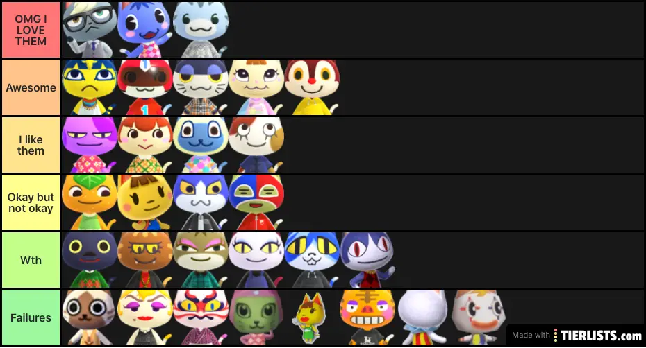 ACNH cat villagers tier list