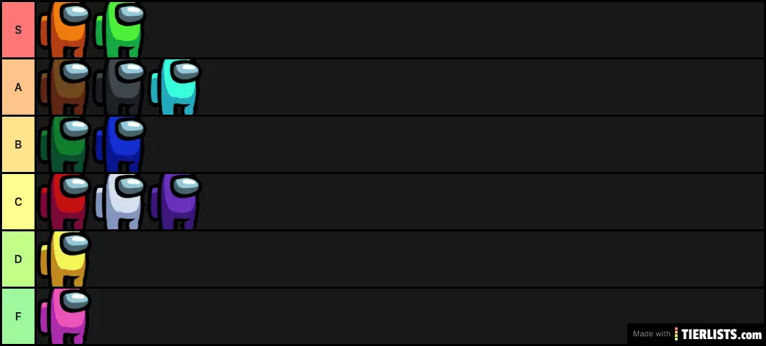 Among Us Character Colors (For Myself)