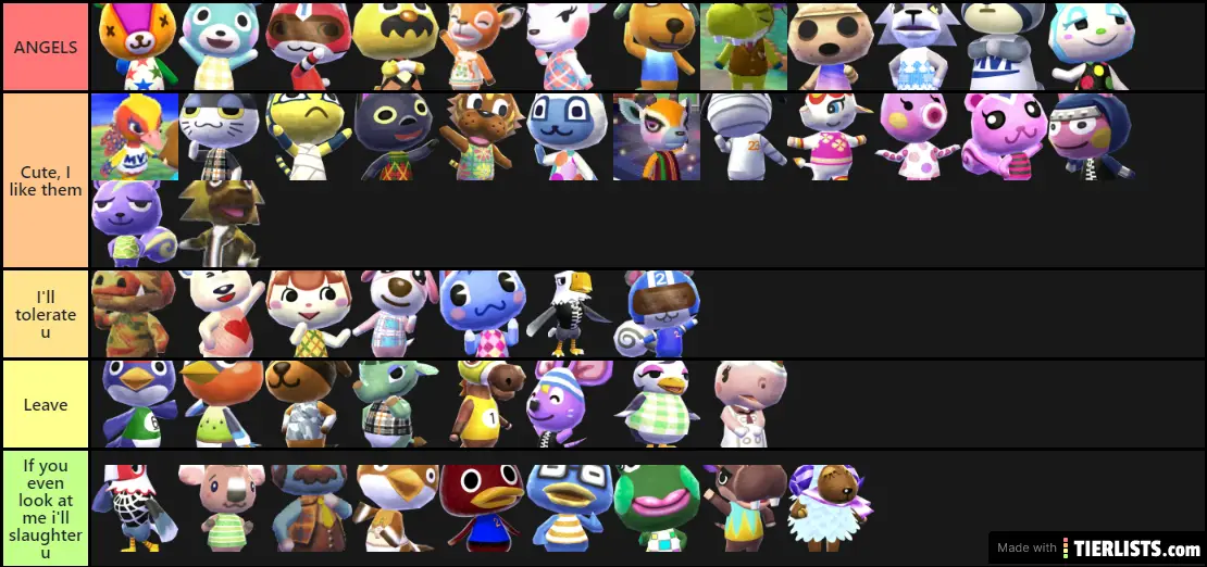 animal crossing tier list