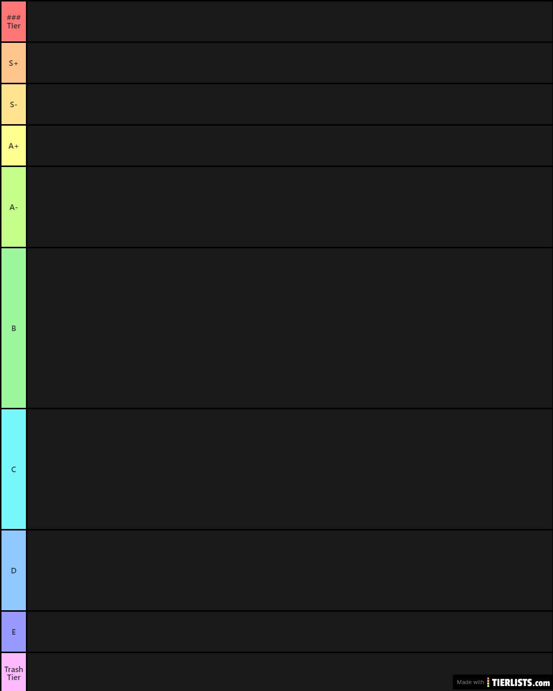 Animés Tier List