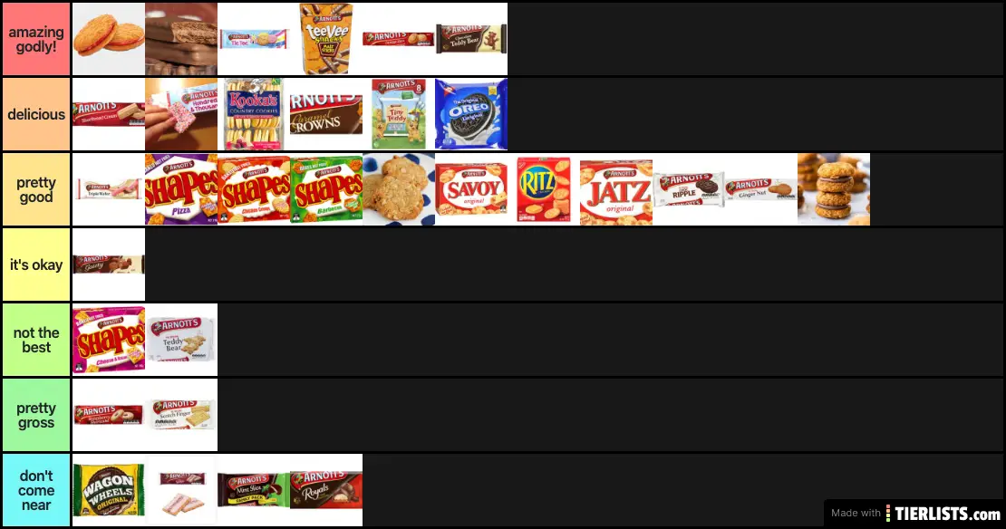 aussie snack tier