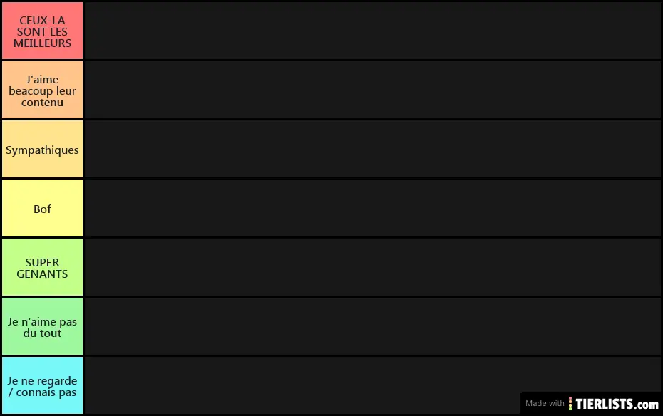 CACA TIERLIST YOUTUBEURS PAS DROLES PIPI