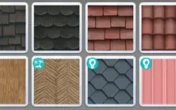 Sims 4 Roof Types, Trims, and Textures