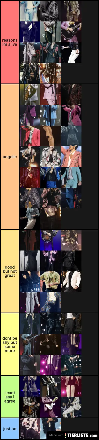 Harry Styles Live on Tour Outfits
