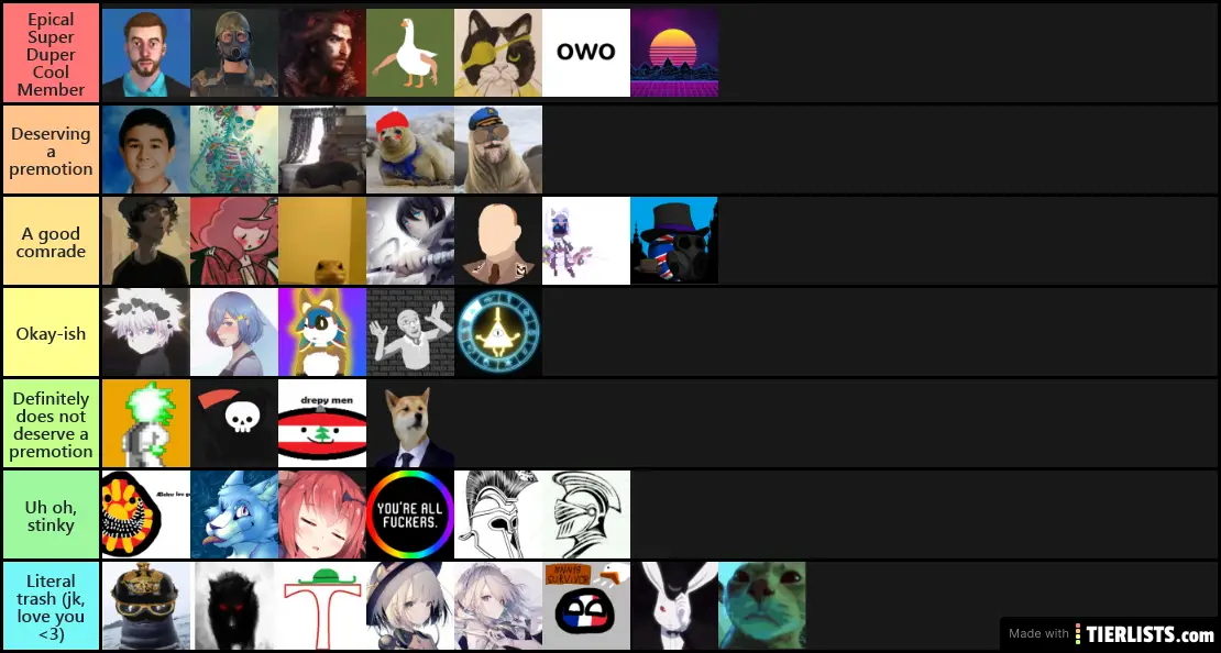 James' epic tier list