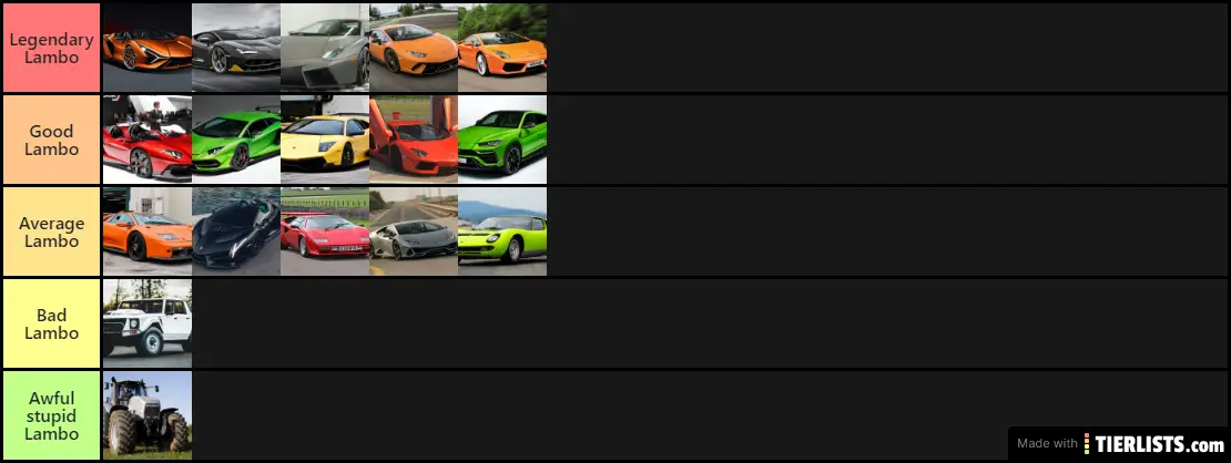 Lamborghini Cars (Tractor is awful stupid xD)