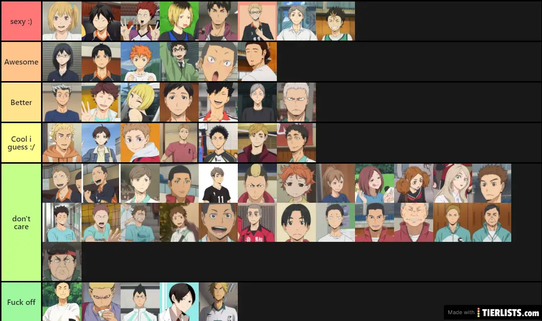 Lex & Han's haikyuu!! ranking :4) (12/17/2020)