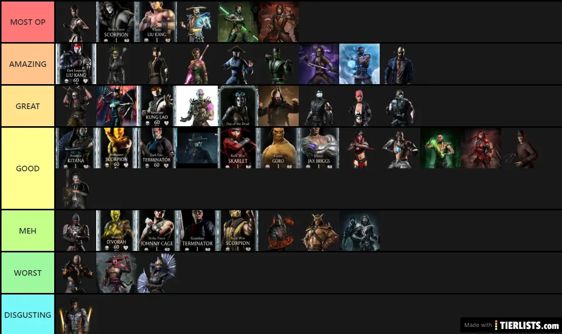 MORTAL KOMBAT MOBILE DIAMOND CHARS
