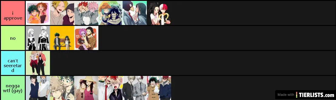 Mha Ships Tier List Maker