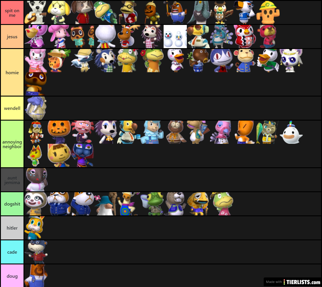 REAL ANIMAL XING LIST