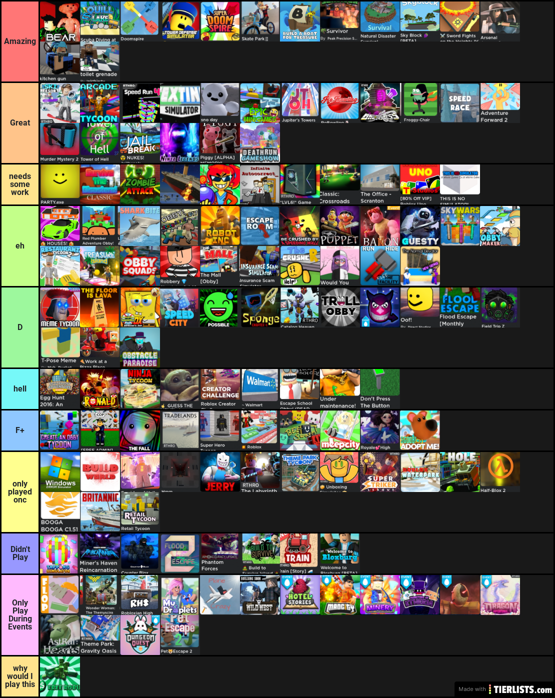 roblox games how original