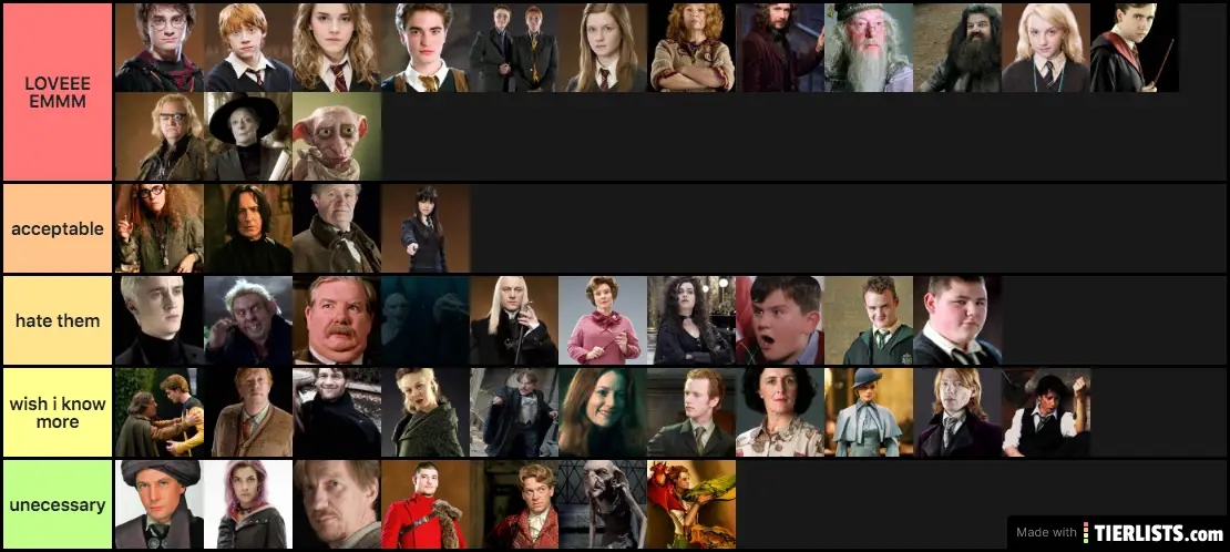 Semir's Harry Potter Tier