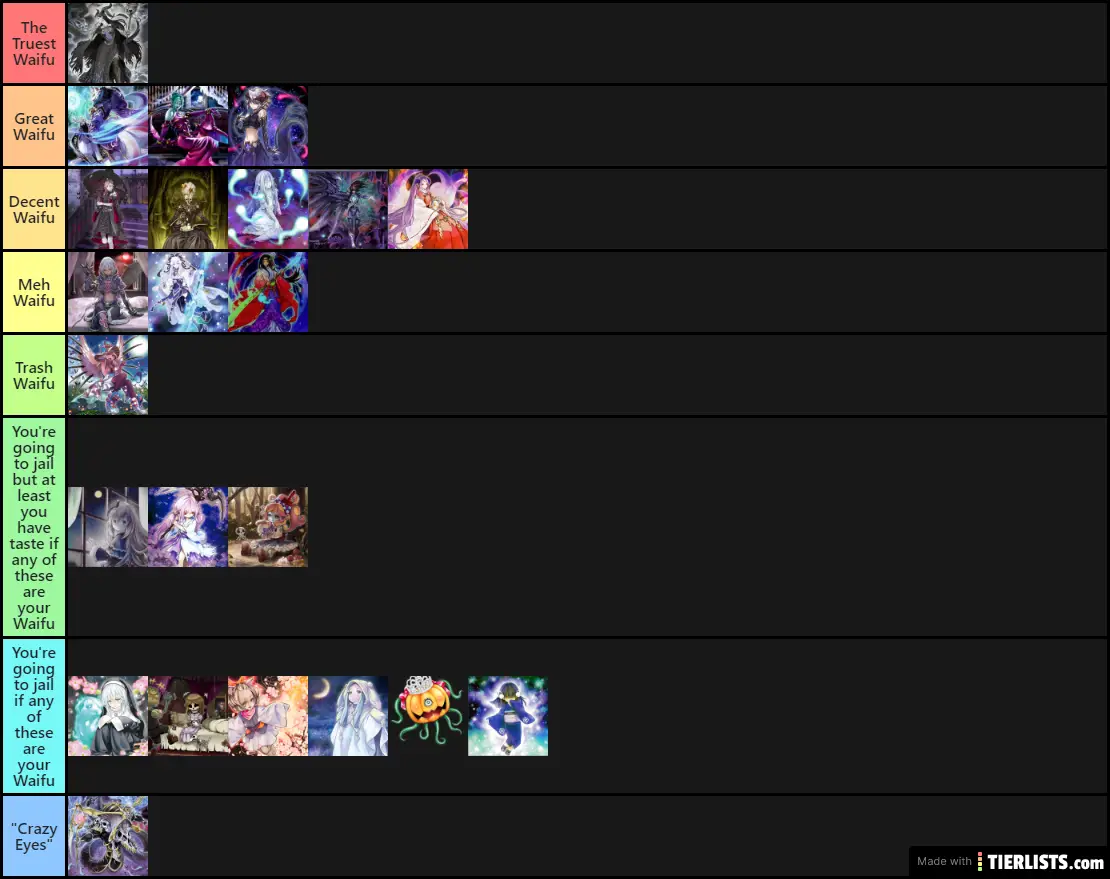 Sharp's Yugioh Zombie Waifu Tierlist