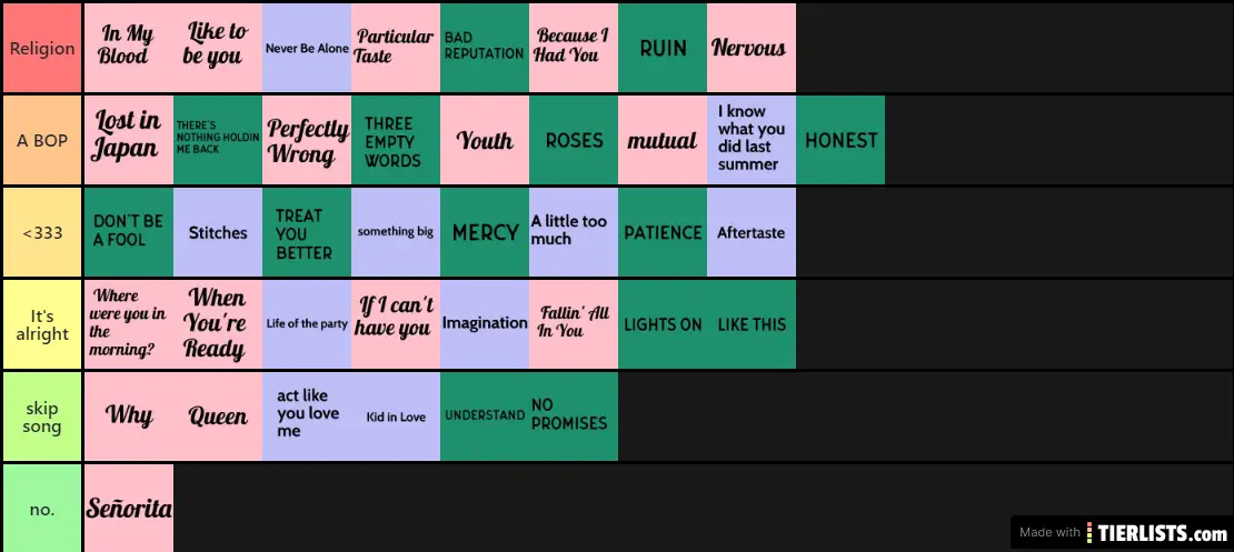 shawn songs