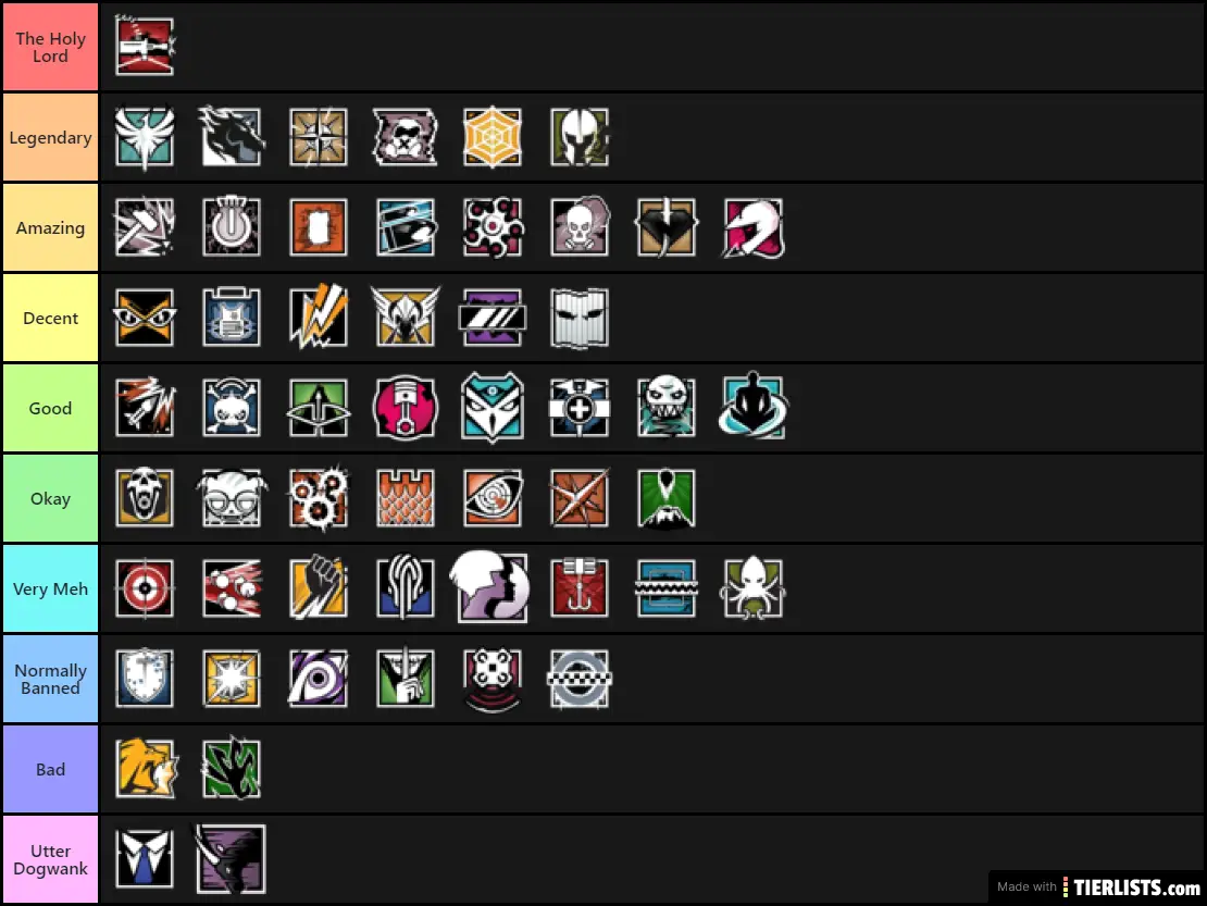 Siege Tierlist Tier List
