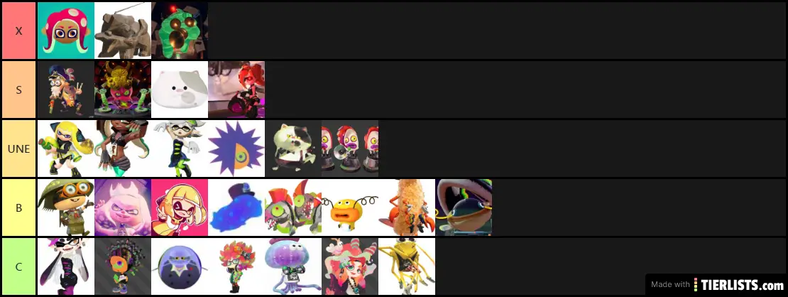 splatoon characters tierlist