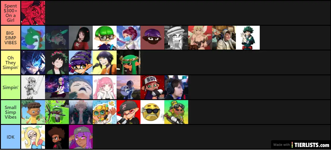 Splatoon Simp List