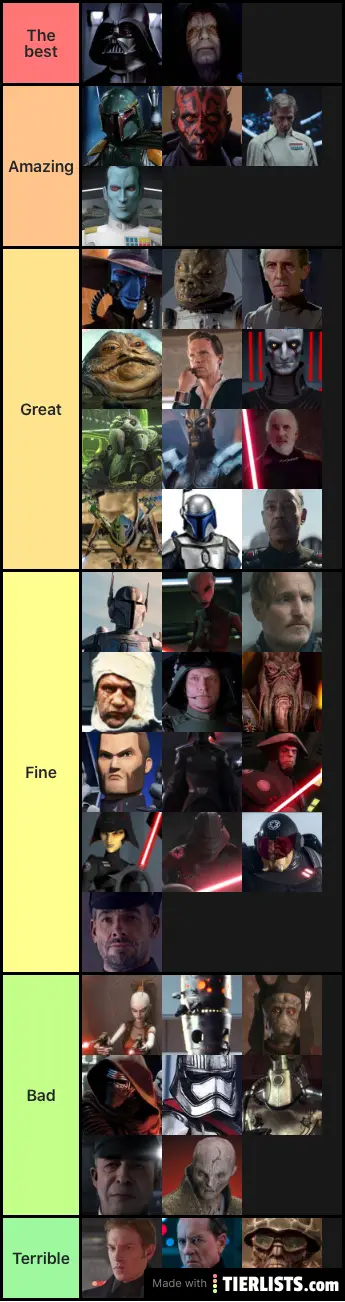 Star Wars Villians