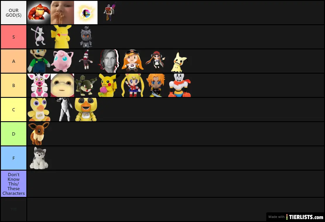 Stuffed Shenanigans Character Tier List