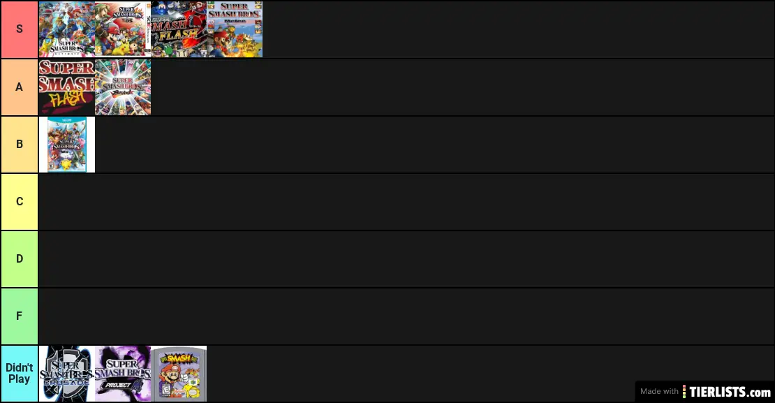 Super Smash Bros Tier LIst By RObby
