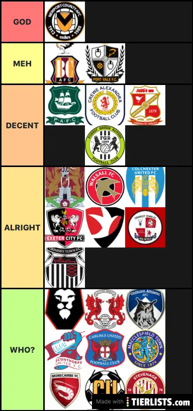TEAMS IN LEAGUE TWO