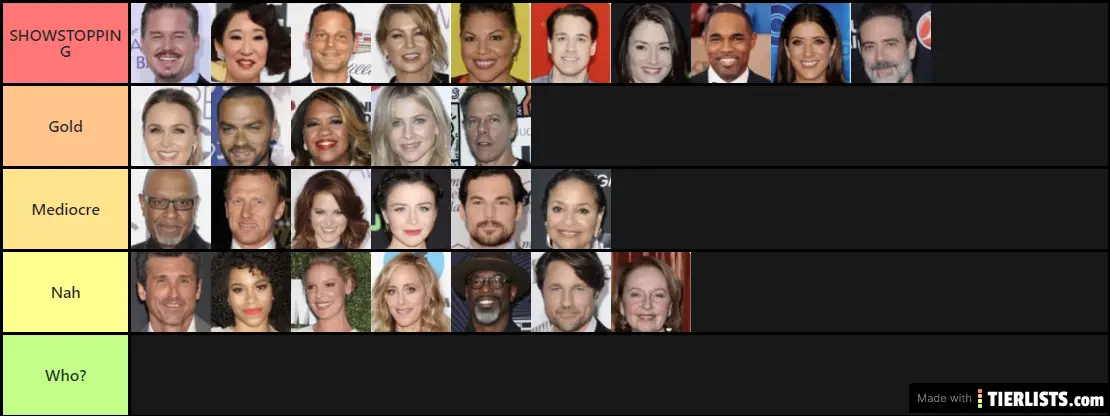 the correct greys ranking