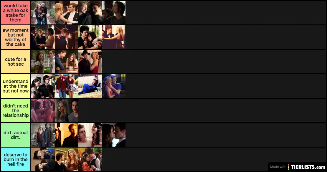 the relationships of the vampire diaries