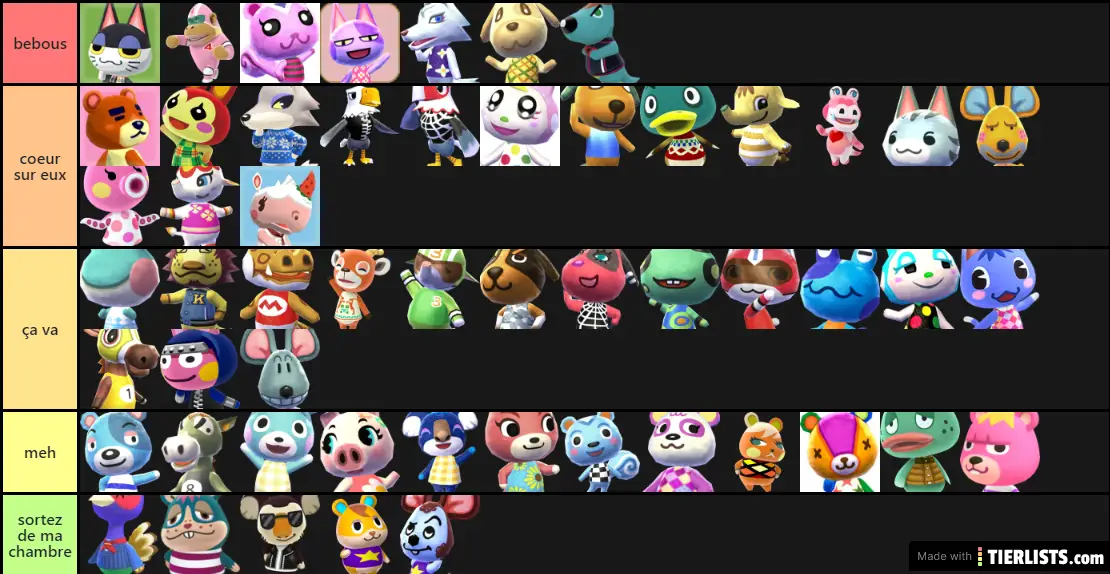 tier list animal crossing
