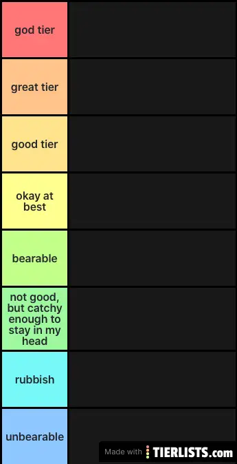 ultimate music tier list