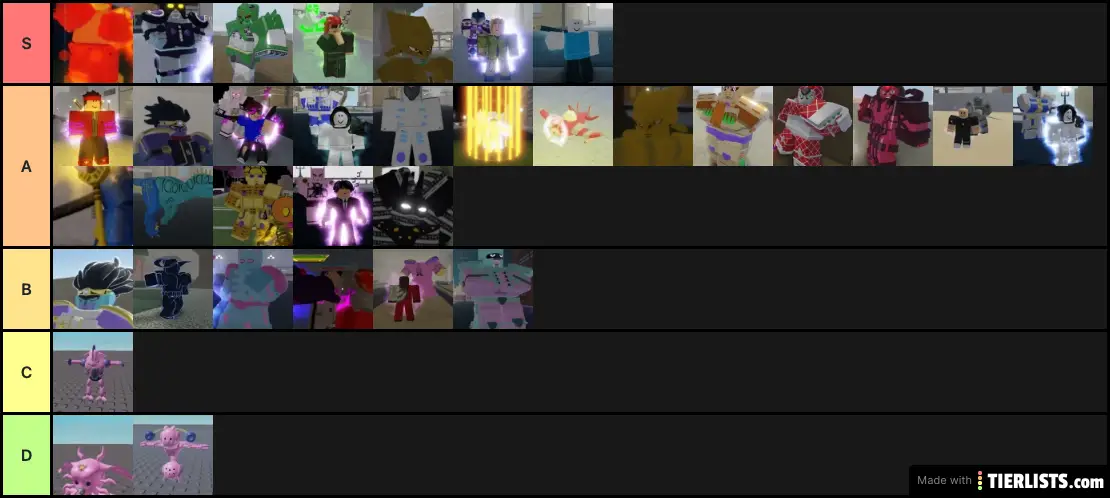tier vamp yba stand tierlists lists maker