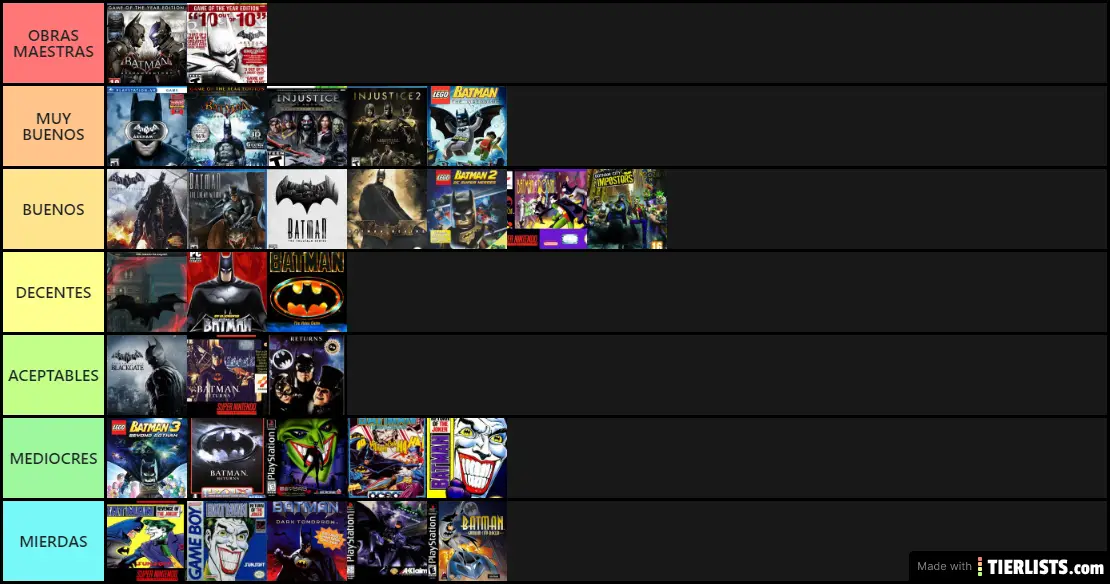 VIDEOJUEGOS DE BATMAN QUE HE JUGADO Y VISTO