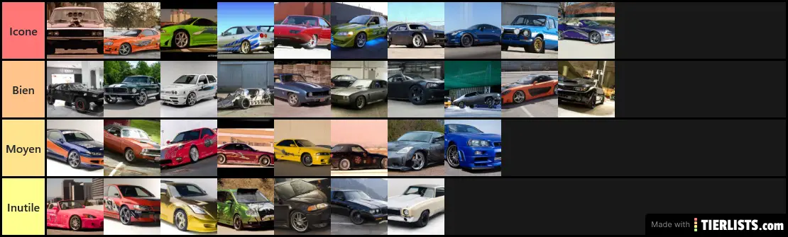 voitures fast and furious